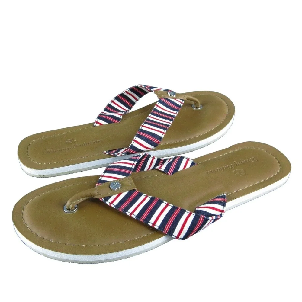 Tommy‎ Bahama Women's Speedwell Flip Flop Brown Fabric Size 8M Gently Used 2025